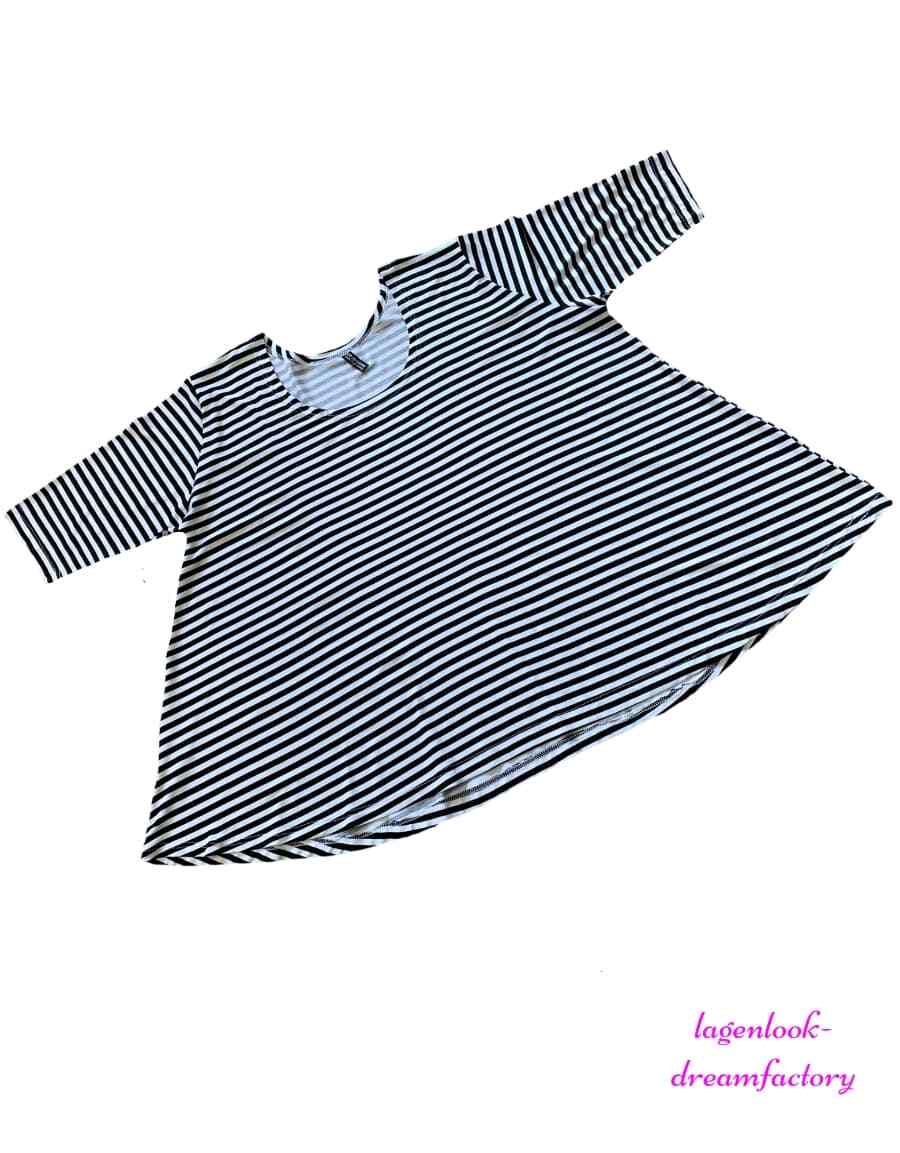 Lagenlook A Line Long Bell Basic Shirt Tunic Jersey 44 46 48 50 52 54 56 58