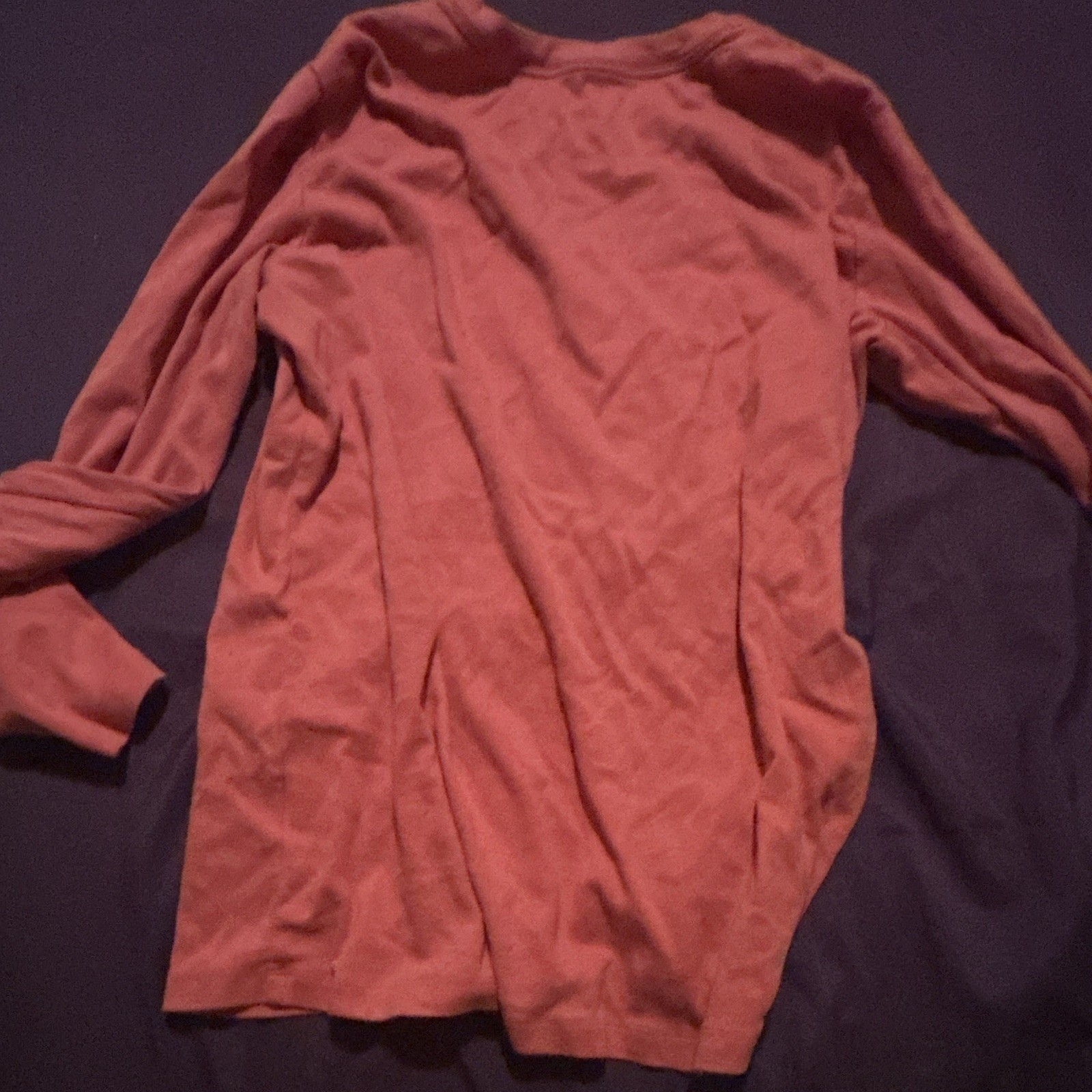 Women’s Maternity M Pink Cotton Knit Solid Crew Neck Long Sleeve Pullover Top