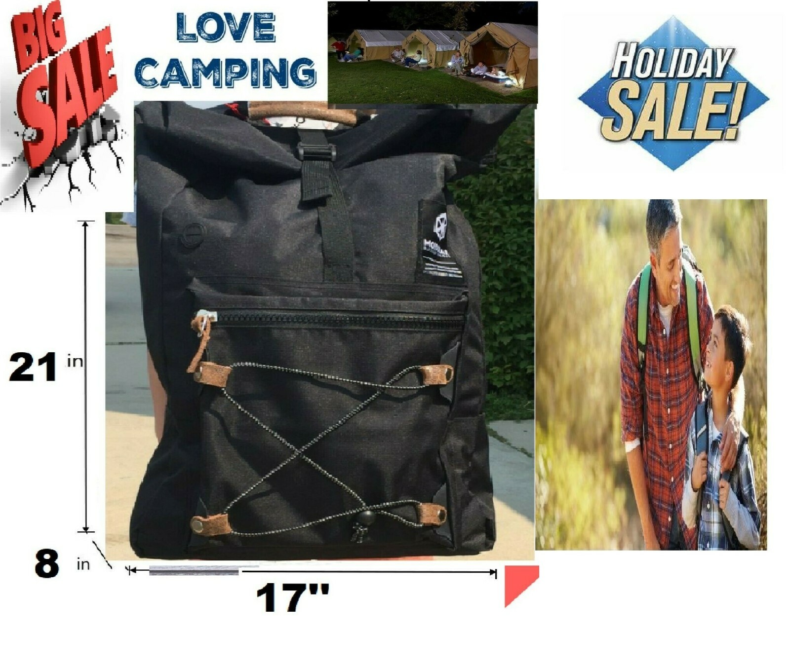 LOT 2 BACKPACK COLOR BLACK 21″ BAG school,travel camping Backpack OUTDOOR NWT