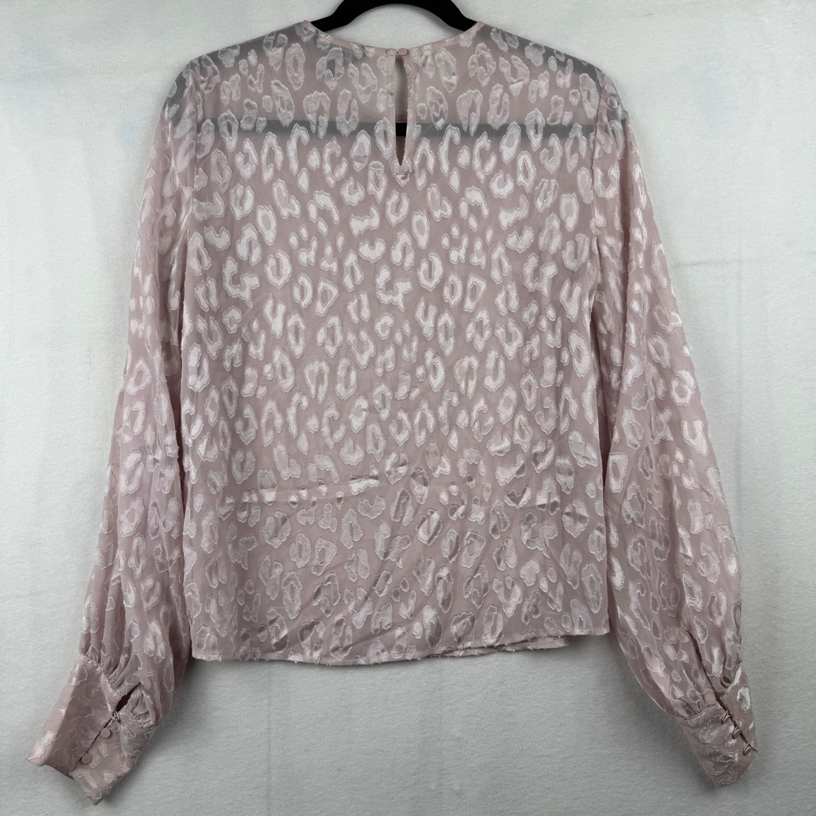 Express Animal Print Blouse Top Small S Pink Long Sleeve Career Casual