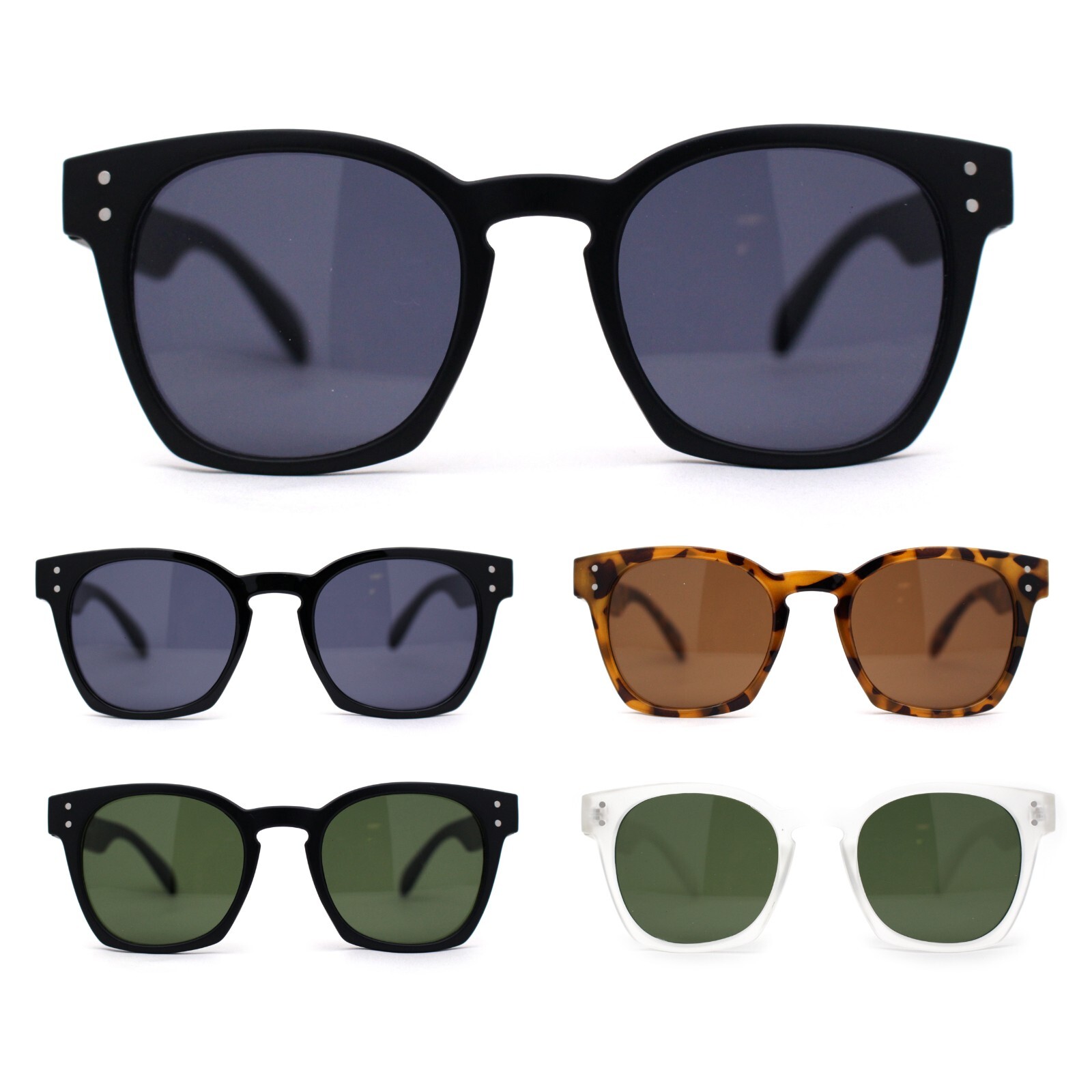 Retro Classy Keyhole Thick Horn Rim Hipster Sunglasses