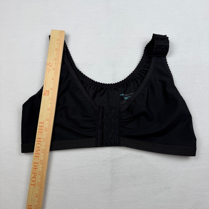 Marena Recovery Sports Bra Womens Medium Black Front Closure Compression 4244