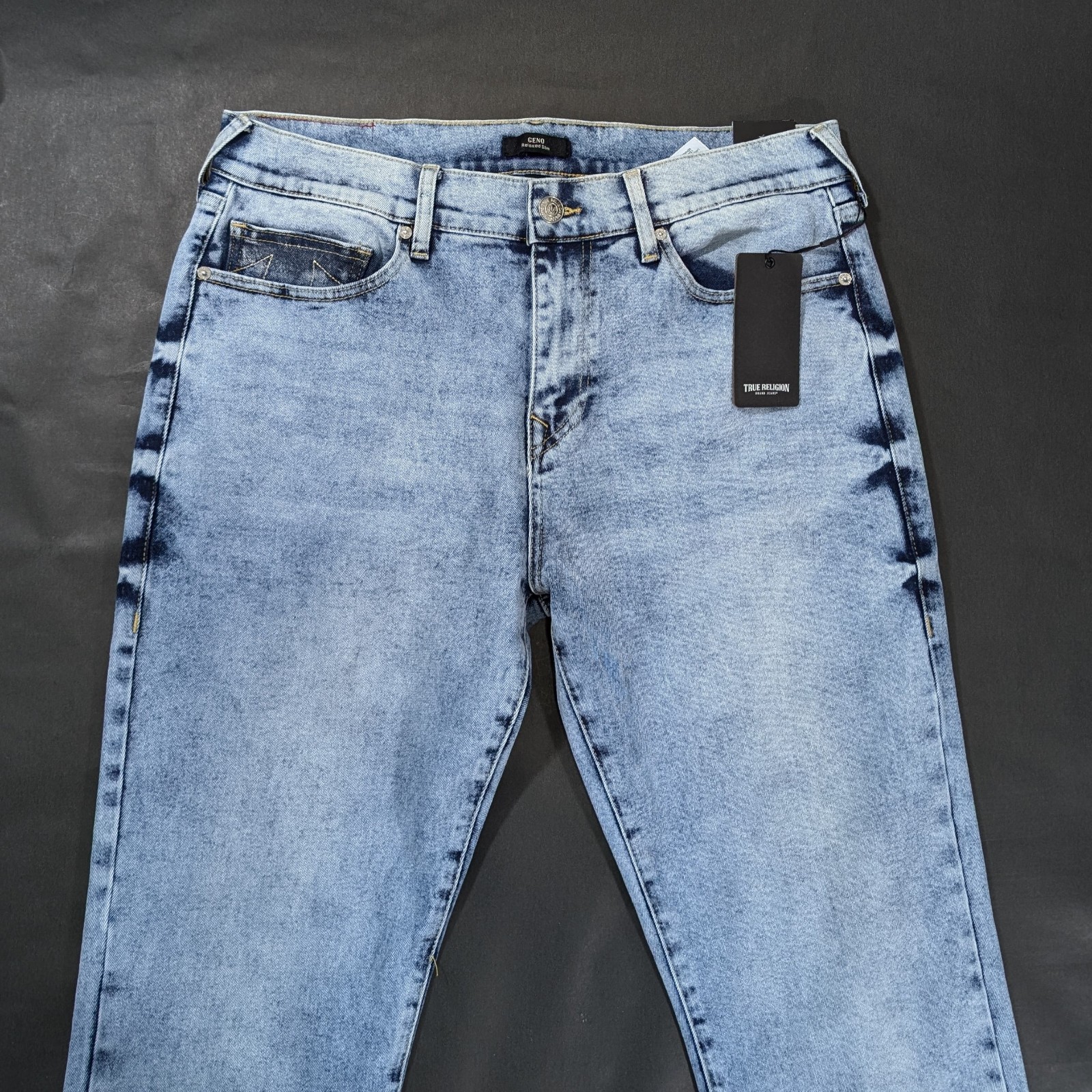 $159 True Religion Men`s Geno Relaxed Slim Jeans Men`s Size 36×32 38×32