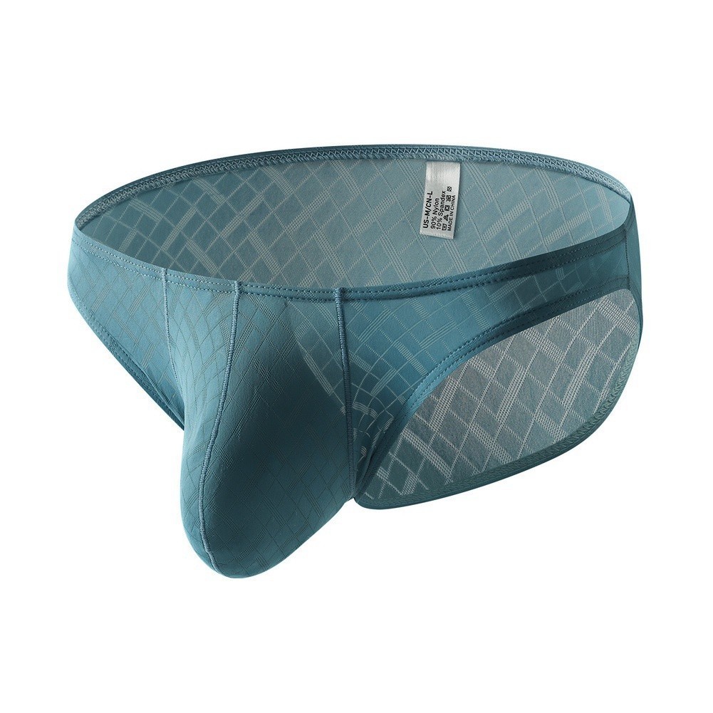 Men’s Ice Silk Briefs 95% Nylon 5% Spandex Solid Color Sports Underwear