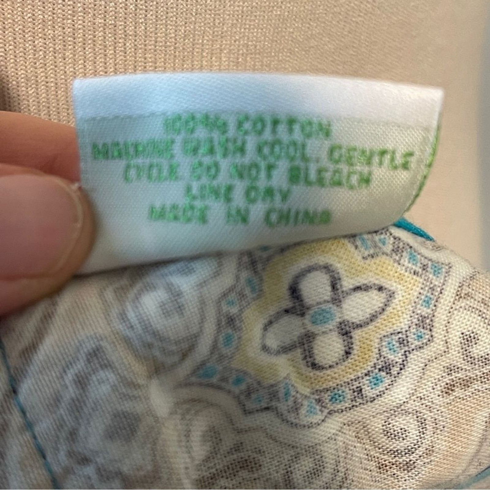 Vera Bradley Turquoise and White Paisley Cotton Apron