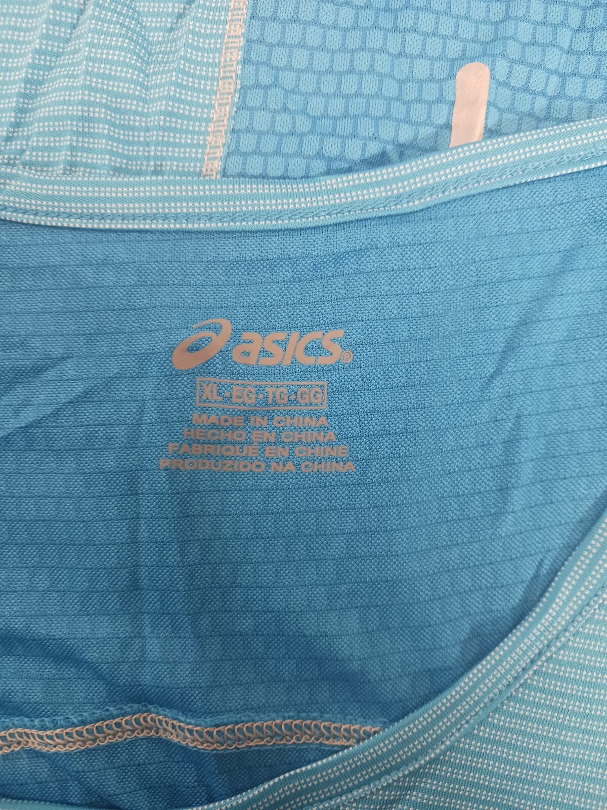 Asics Men’s Shosha Stripe Performance Tank Top, Mediterranean/Light Grey – XL