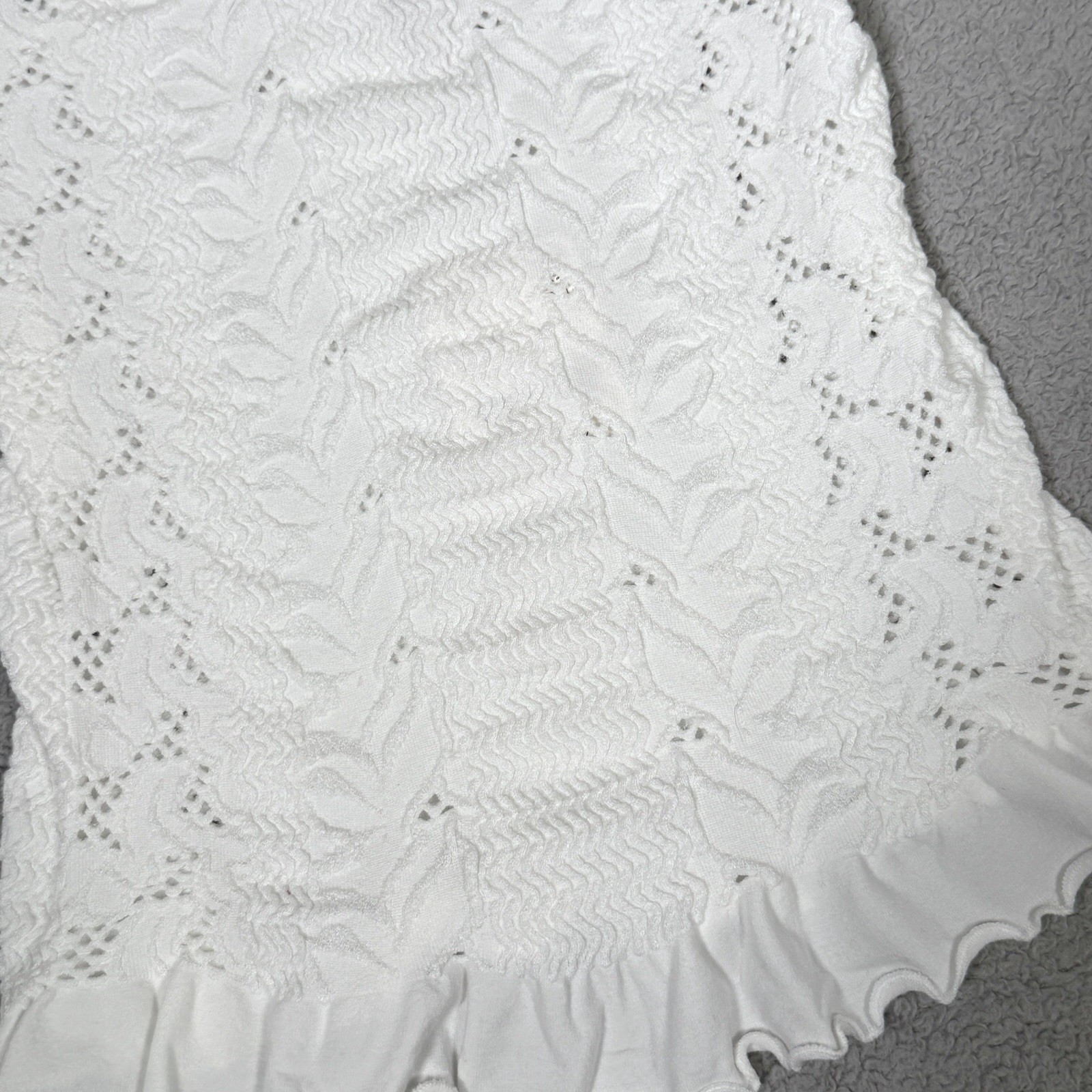 Free People Intimately So Soft Frill Square Neck Tank White XS/S Cami Girly NWT