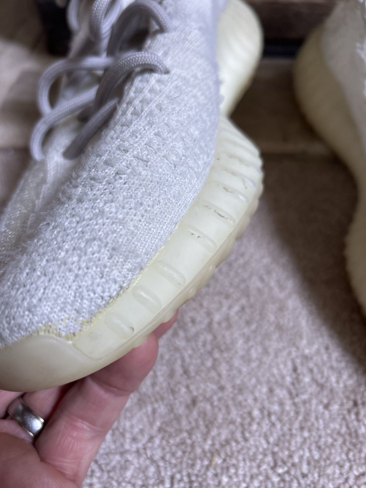 ADIDAS “Yeezy Boost 350 V2” bone white shoes – size 9