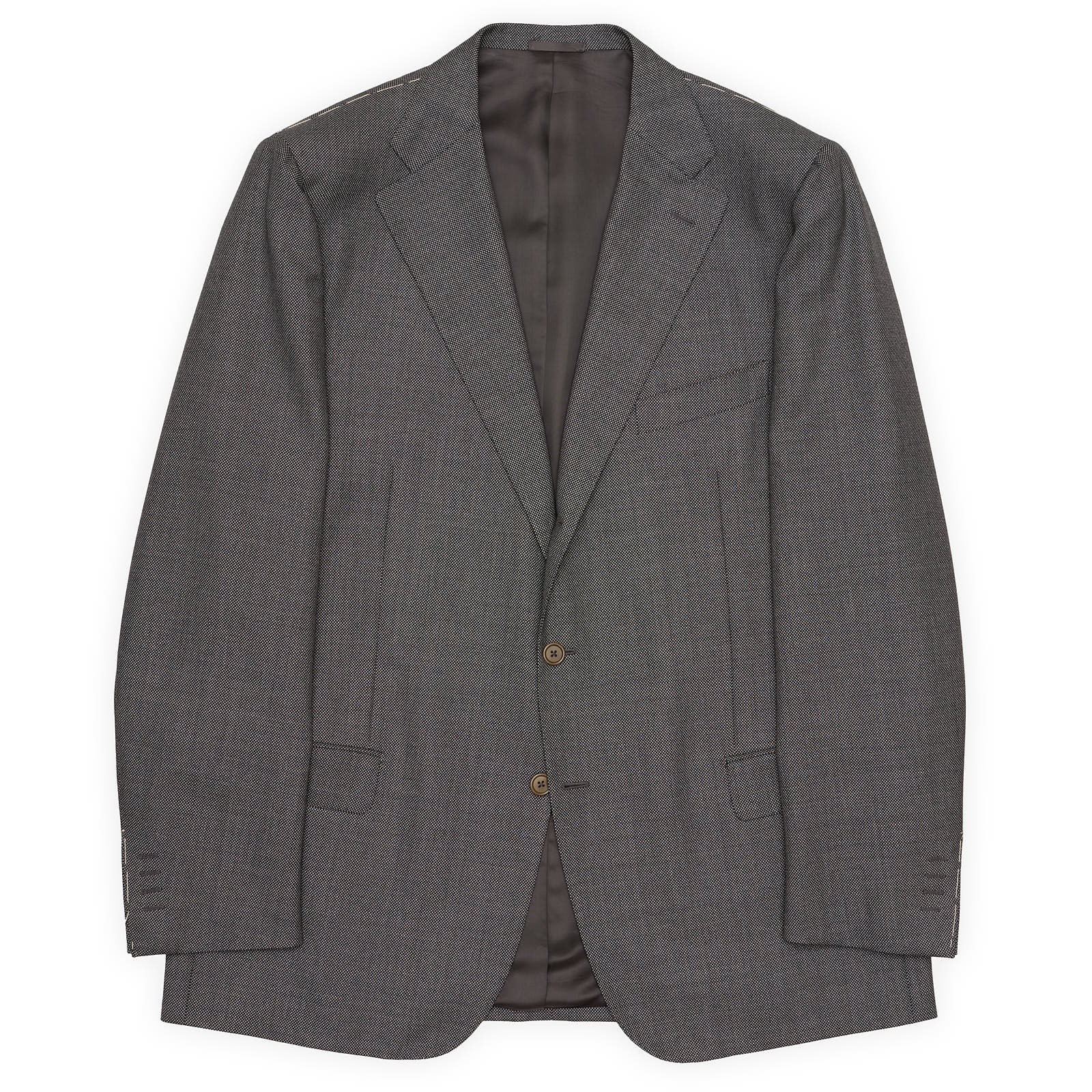 SARTORIA PARTENOPEA Gray Birdseye Handmade Suit EU 58 NEW US 46 48