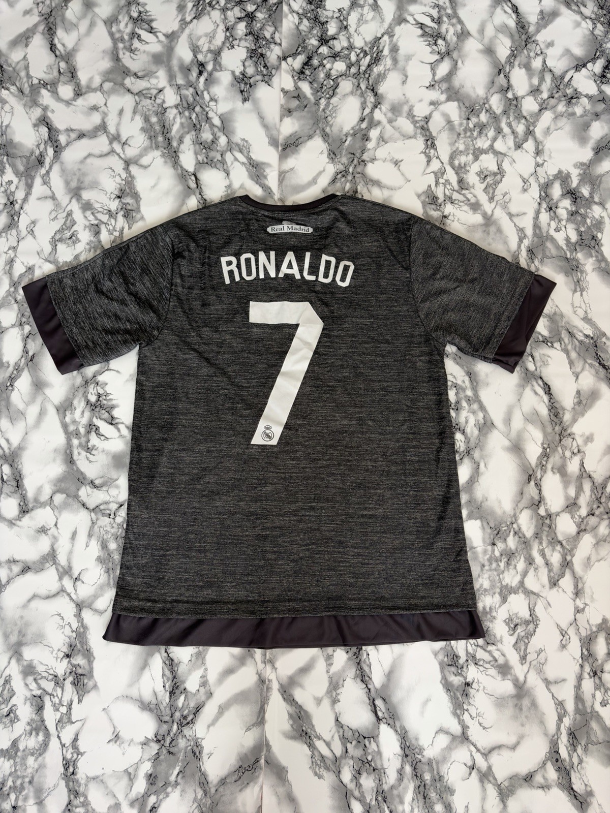 Adidas Real Madrid 2015-16 Away Football Shirt Jersey Grey Neon Size M LFP FIFA