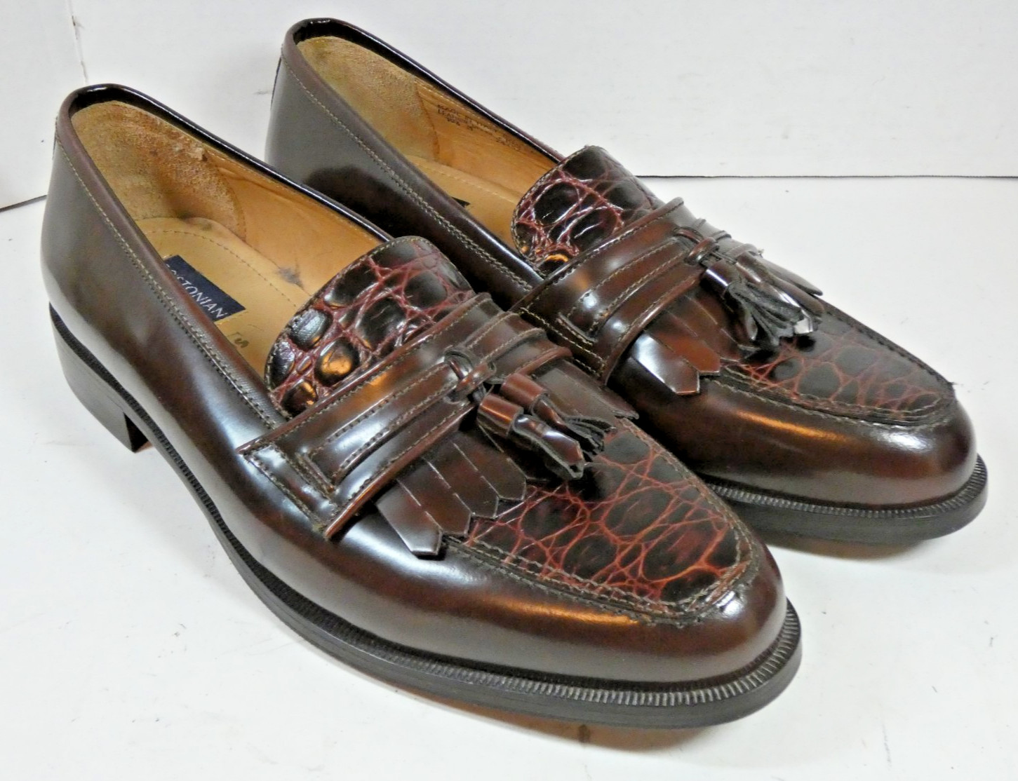 New BOSTONIAN Florentine Leather Luxury Loafers Shoes Kiltie Tassel Italy NWOB