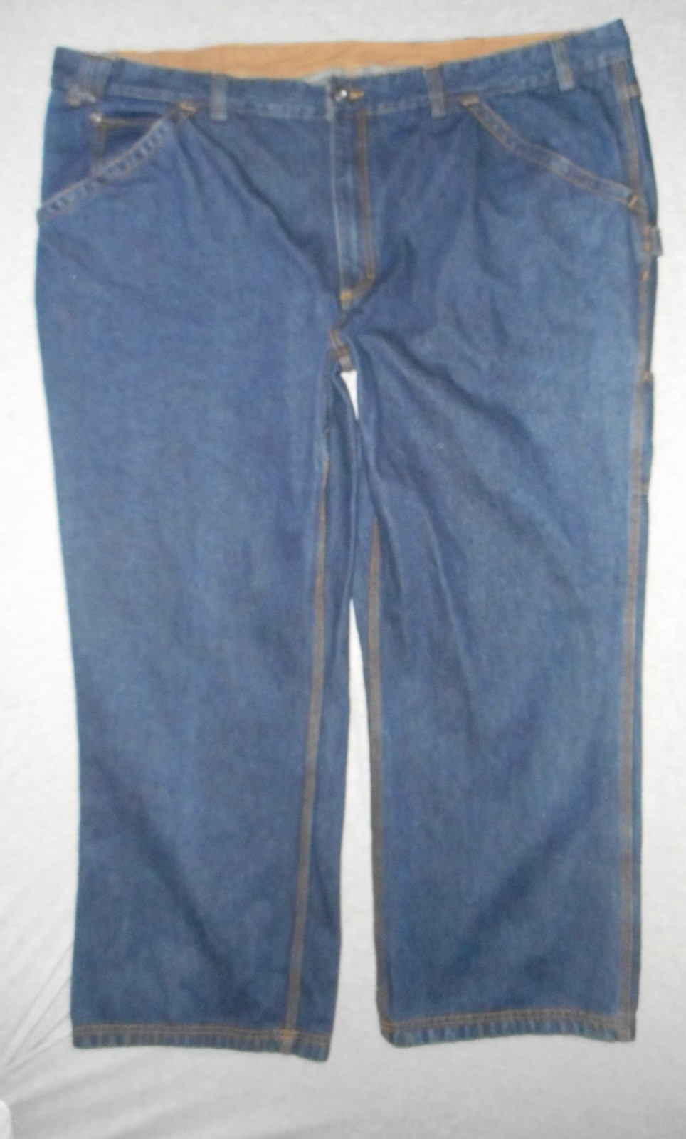 Duluth Trading Co. Relaxed Fit Carpenter Jeans Dark Blue Denim – Mens 48×30