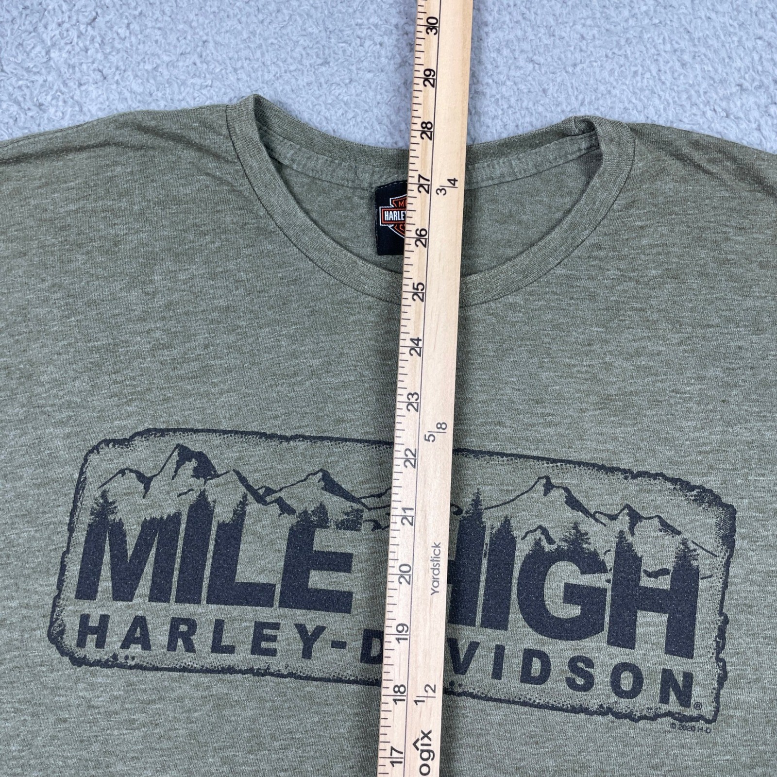 Harley-Davidson Mile High T-Shirt Mens XL (No Tag) Green Denver Aurora 5280 Tee