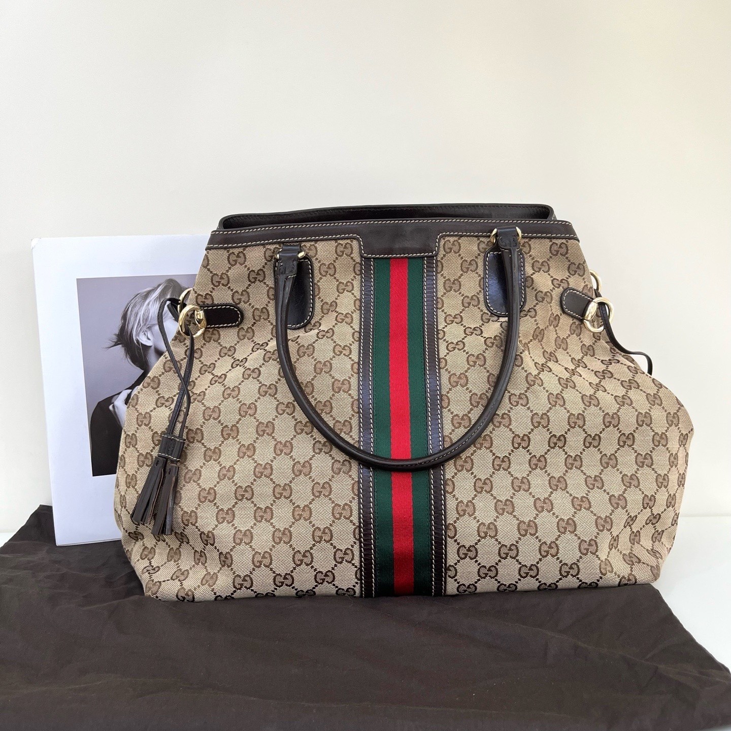 Gucci Pre-Owned Authentic Tote Monogram 38*33*14cm Canvas