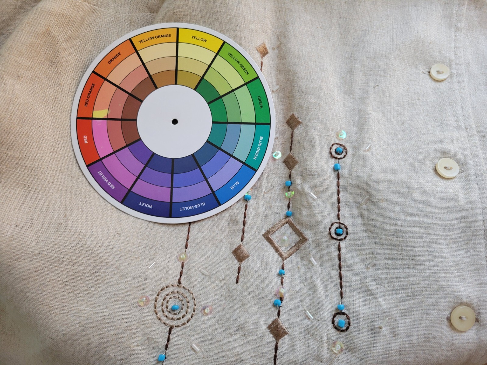 Requirements Petite 2XWP Shirt Blouse Beaded Embroidered Linen Rayon Roll Tab