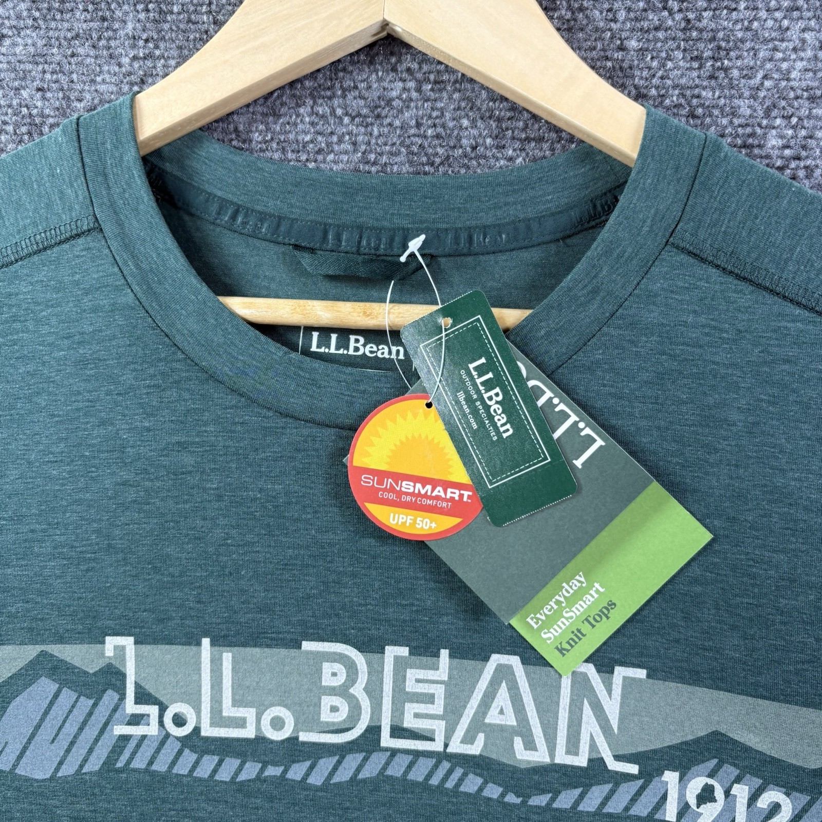 NEW L.L.Bean Everyday SunSmart Shirt Mens XLT Green BLUE Slightly Fitted Stretch