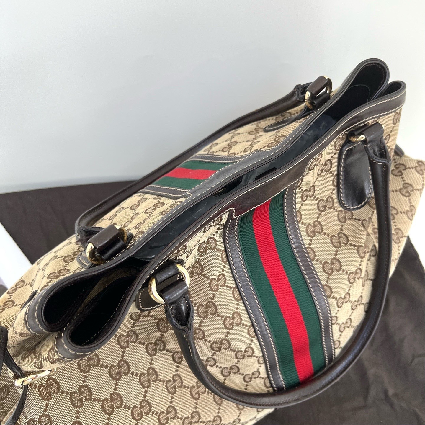 Gucci Pre-Owned Authentic Tote Monogram 38*33*14cm Canvas