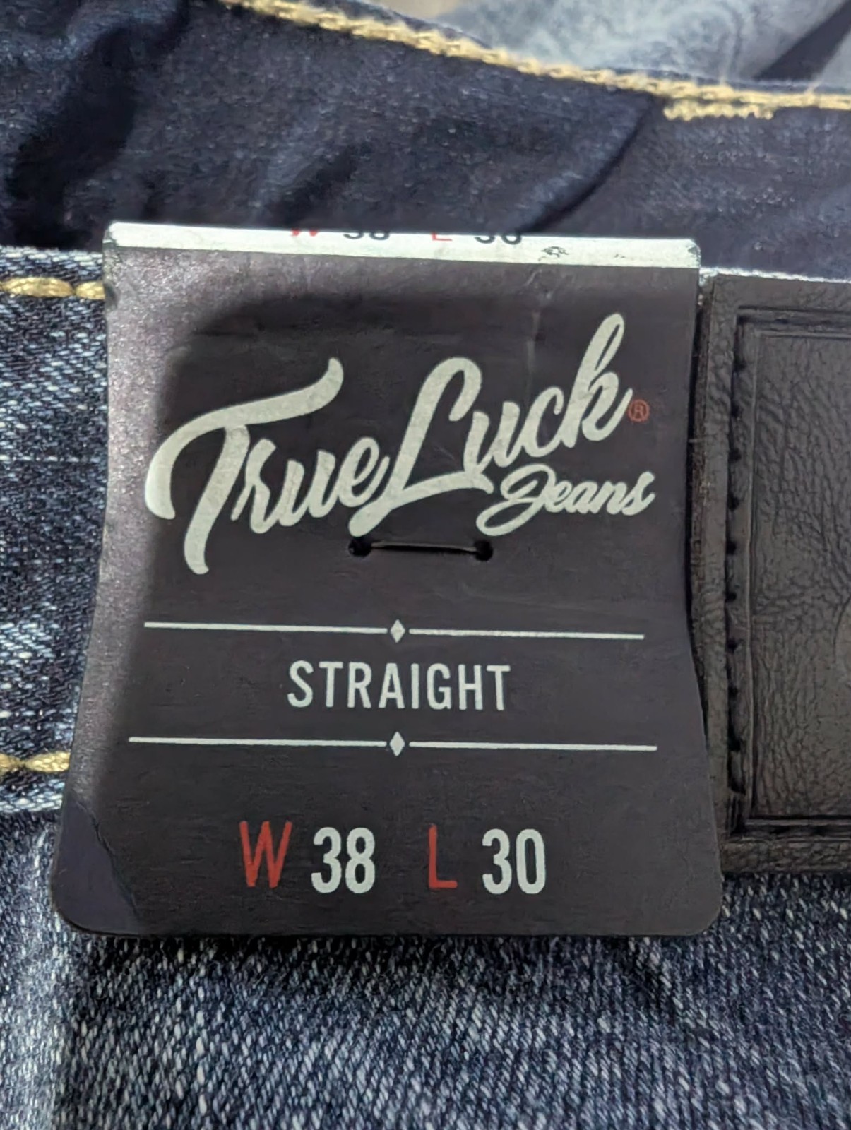 True Luck Jeans Mens 38×30 40×32 Straight Full Blast Stretch Denim TL18350006