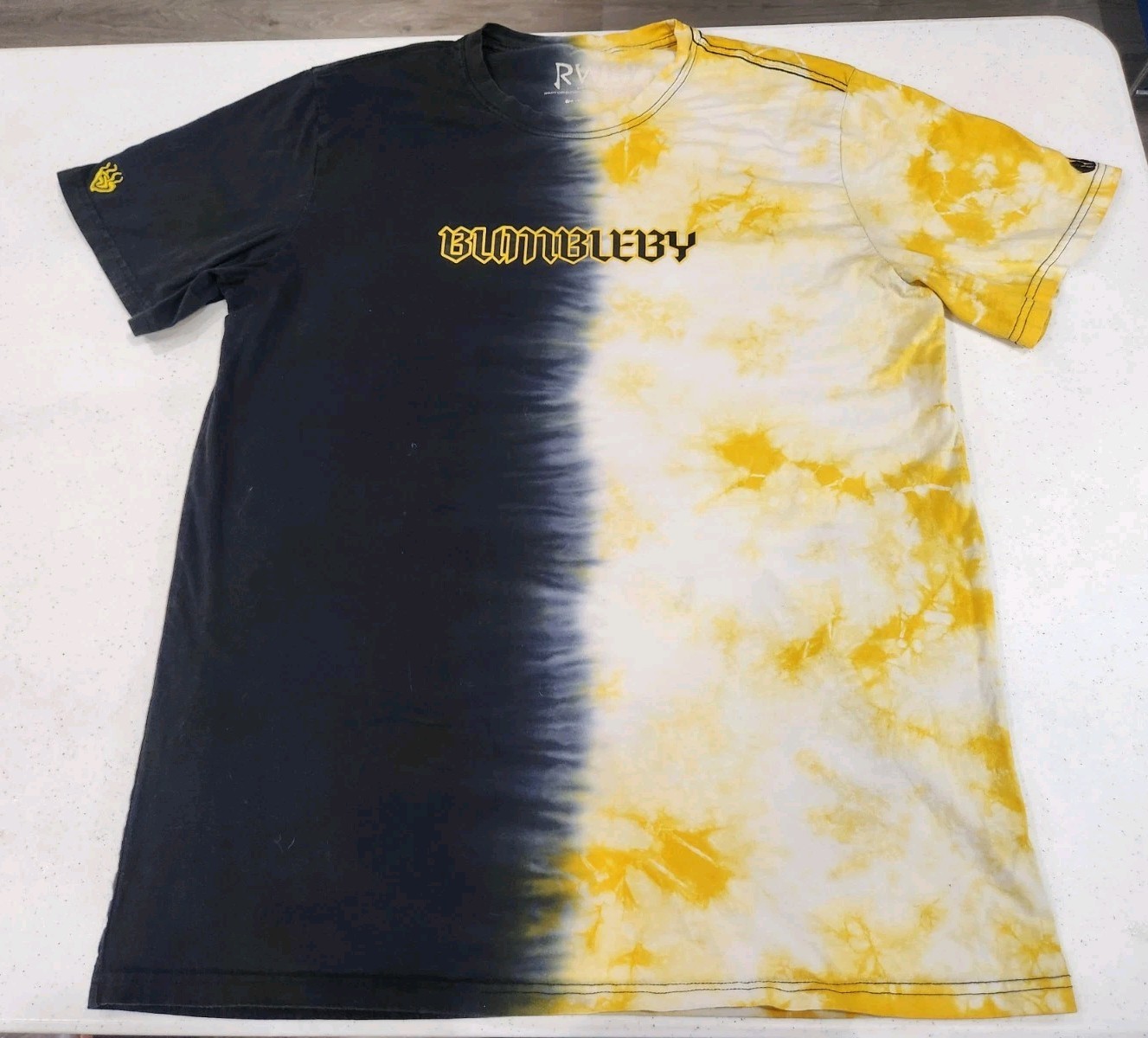 Rare Official RWBY Rooster Teeth Tie-Dye T-Shirt Size L Bumbleby Embroidered Tee