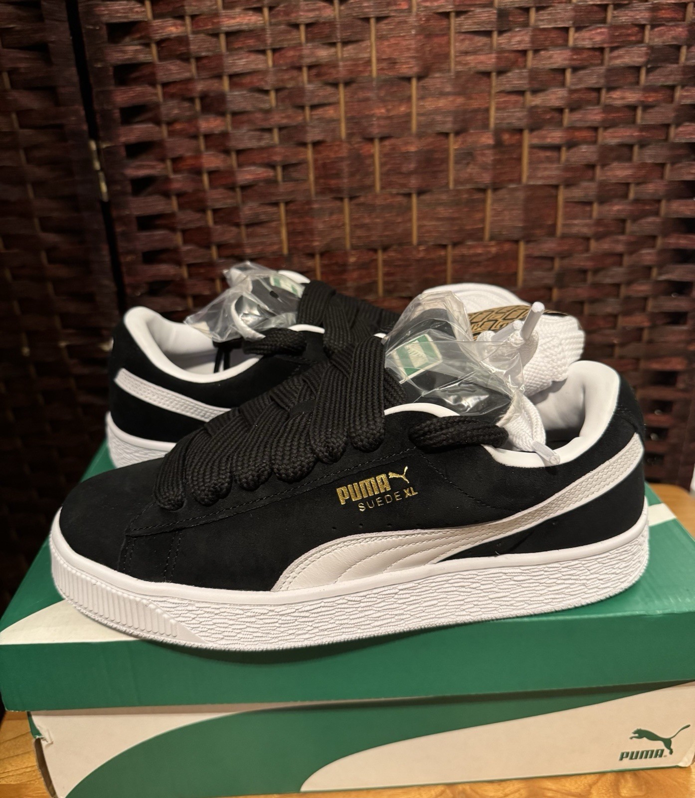 PUMA Suede XL Black/White-Men’s Size 8.5