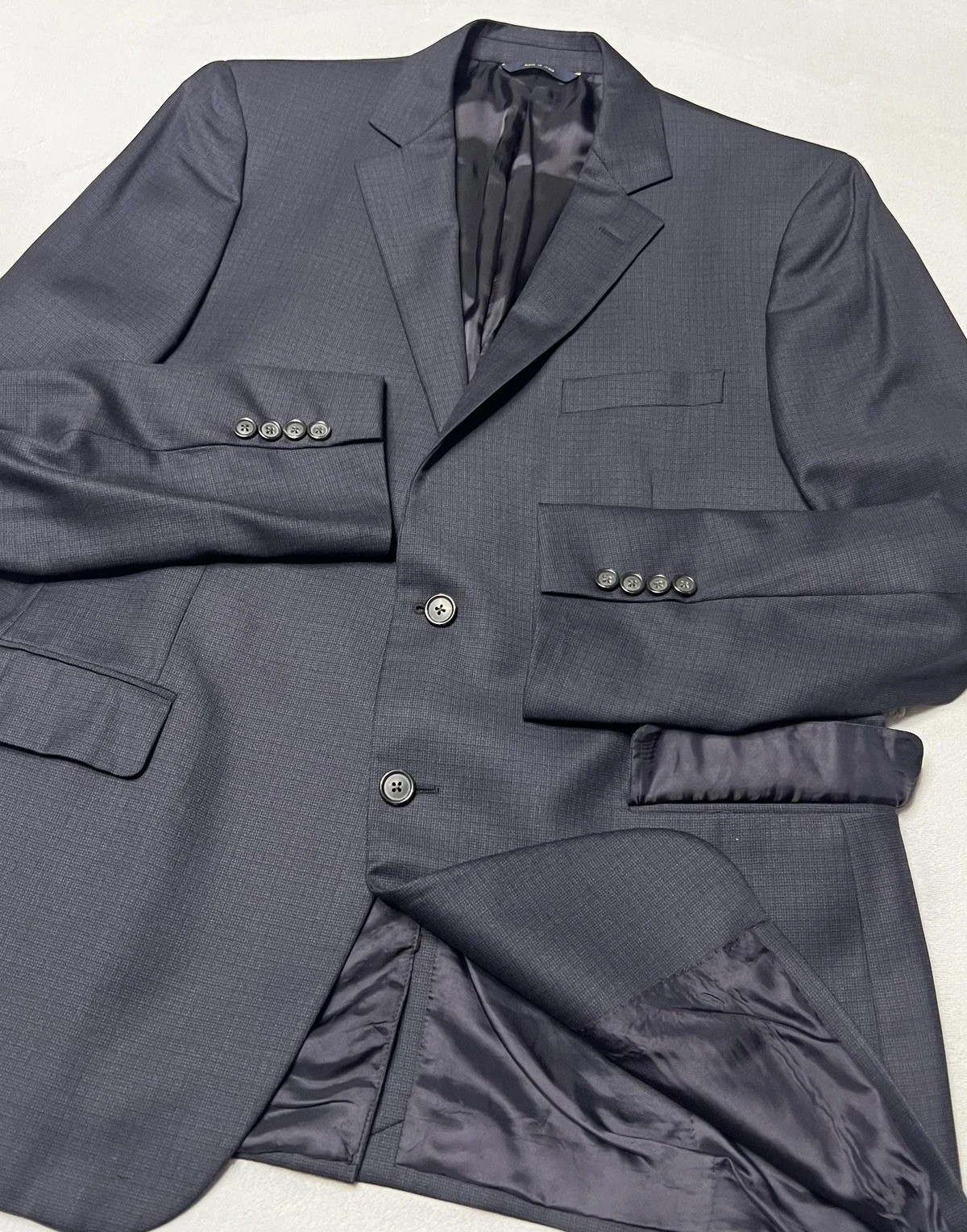 Brooks Brothers 1818 Fitzgerald Blazer Mens 44R Navy Plaid Drago Wool Made Italy