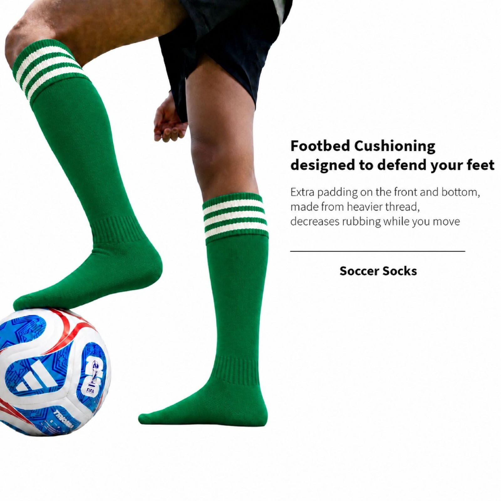 COUVER Youth Knee High Tube Socks – Kids Triple Stripe Athletic Sports Socks