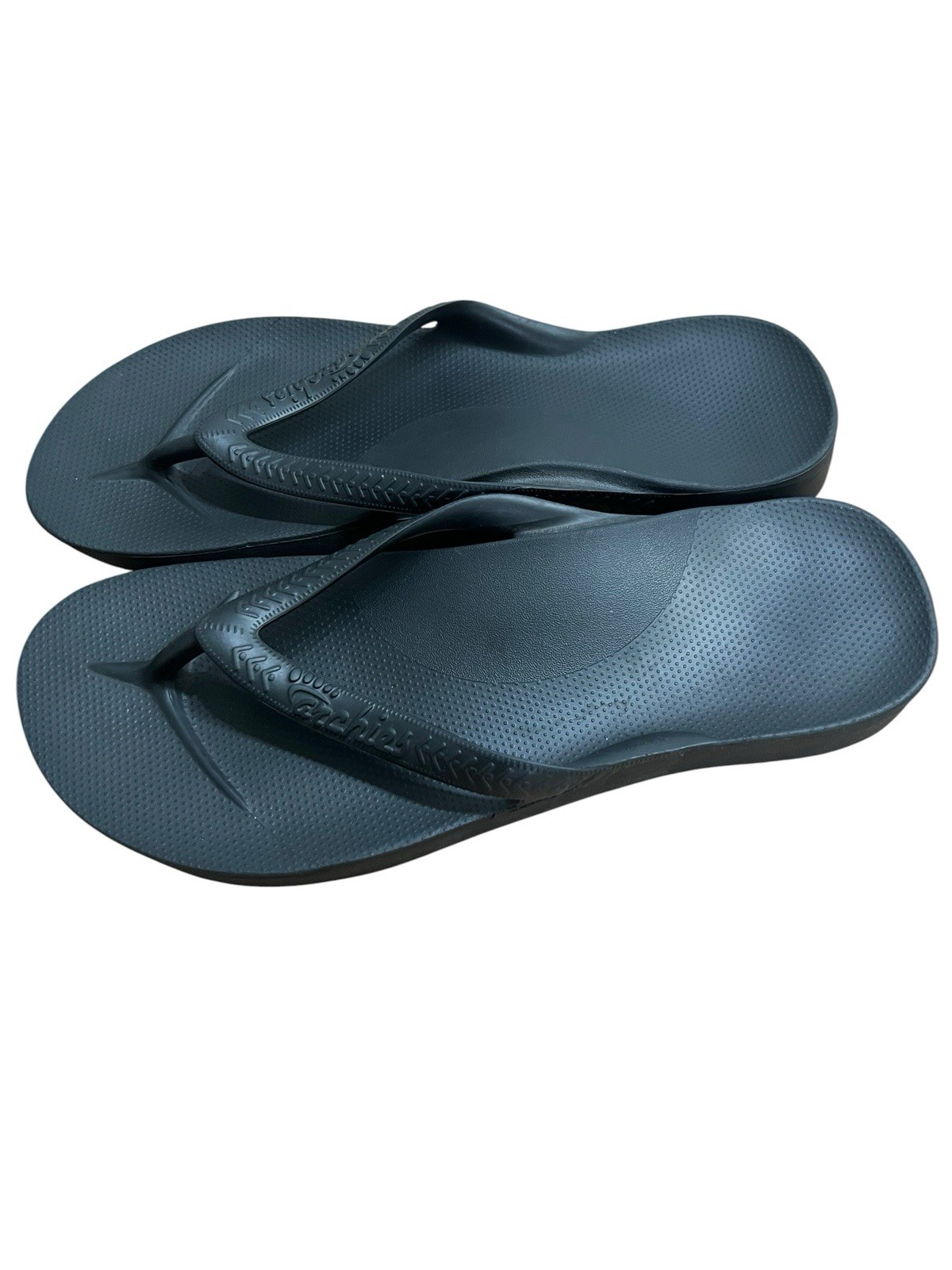 ARCHIES Arch Support Flip Flops Men 10 Women 11 Orthotic Sandals Black Slip on