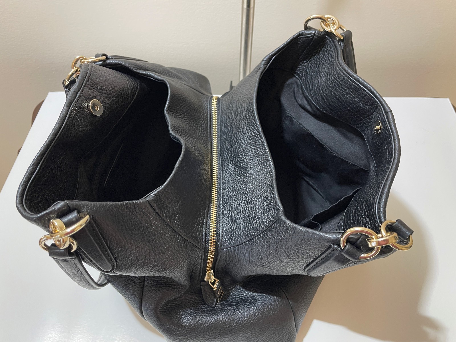 Coach Madison Phoebe Black Pebbled Leather Shoulder Bag