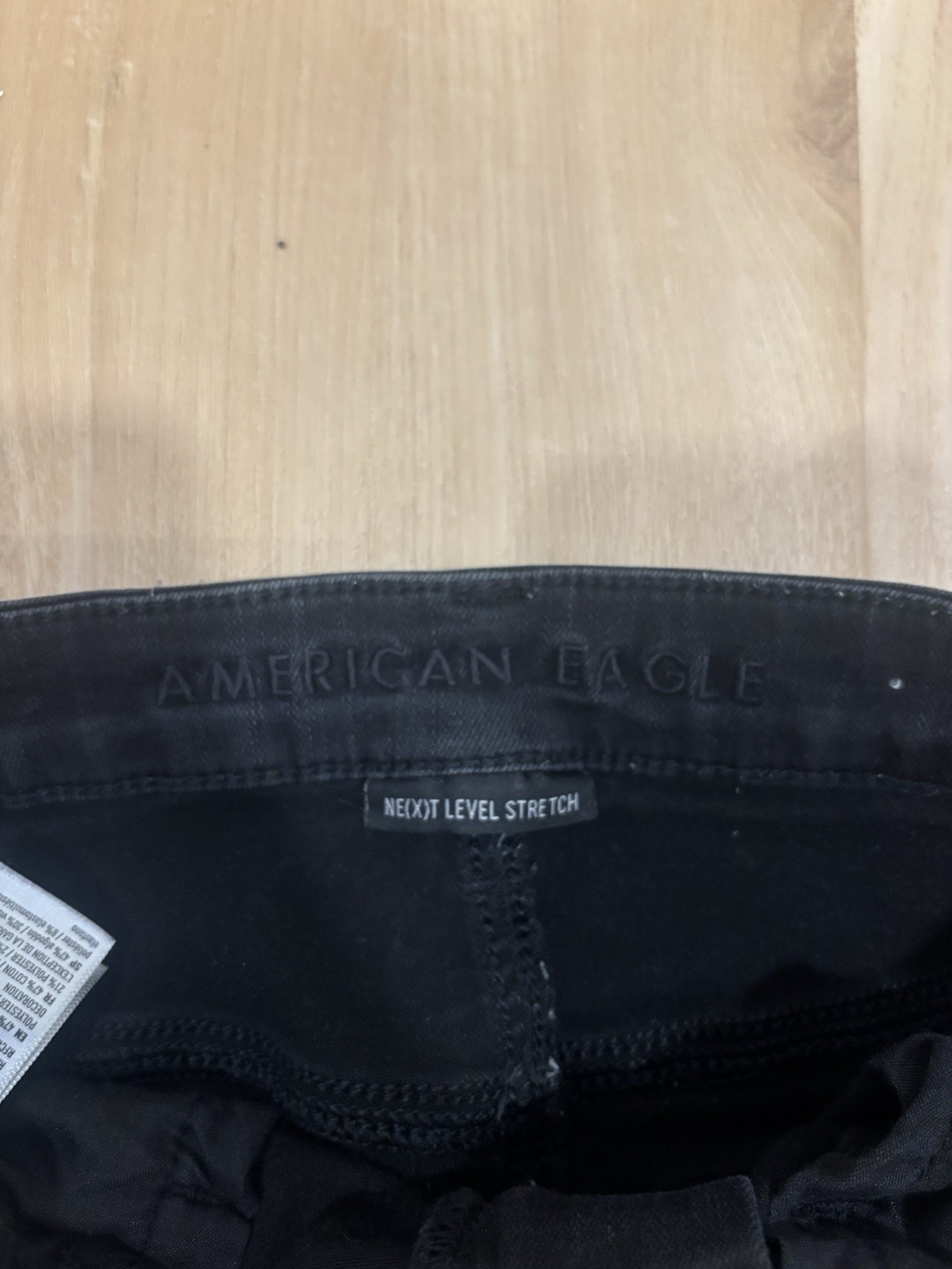 American Eagle Black Distressed Next Level Stretch Highest Rise Jegging Jean Sz6