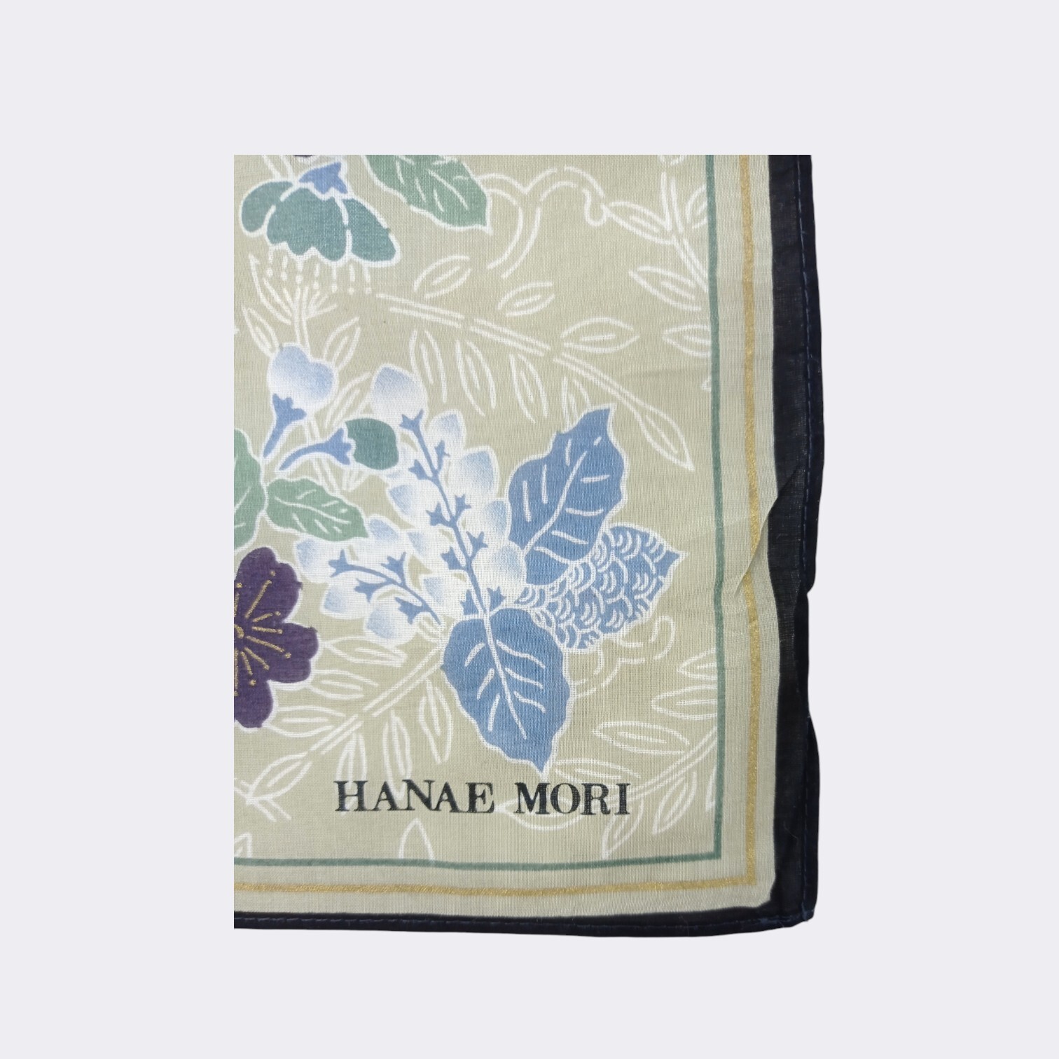 Vintage Hanae Mori Handkerchief Neckerchief Bandana Pocket Square Gift