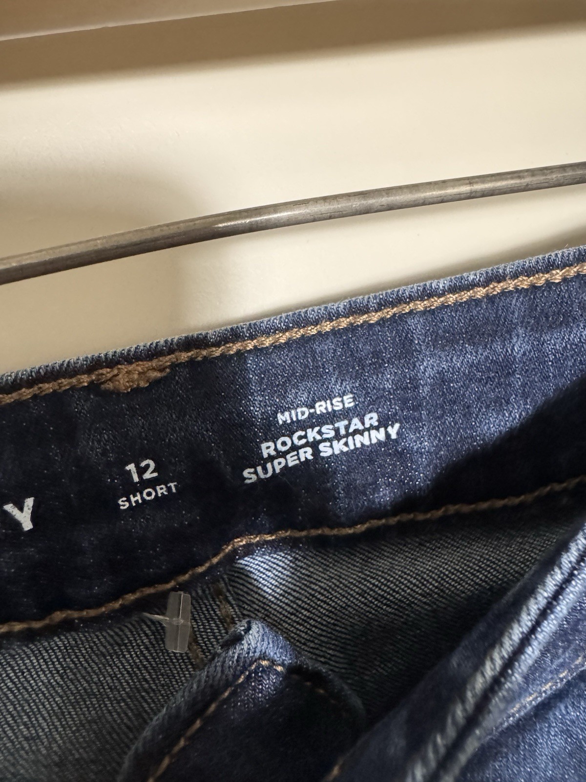 Old Navy Mid Rise Skinny Jeans Blue Dark Wash Stretch 5Pocket Women’s 12 Short