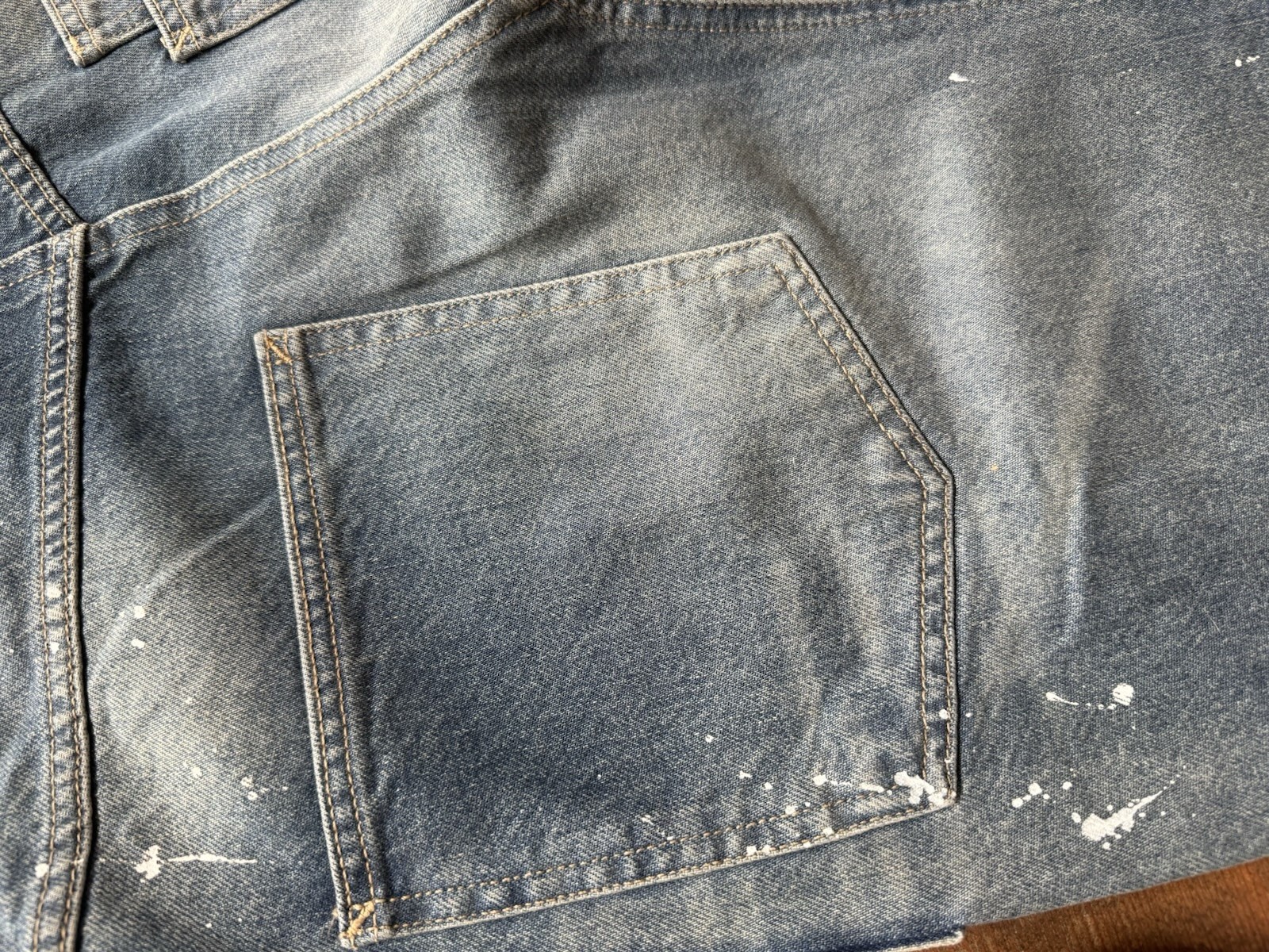 We The Free Moxie Paint Splatter Patch Barrel Jeans w/Drawstring Size 26