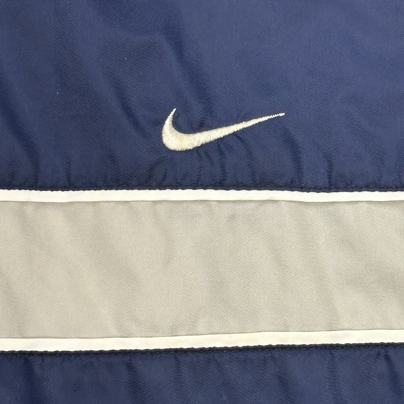 VTG Y2K Nike Jacket Mens XL Blue Full Zip Lined Windbreaker Pockets Swoosh