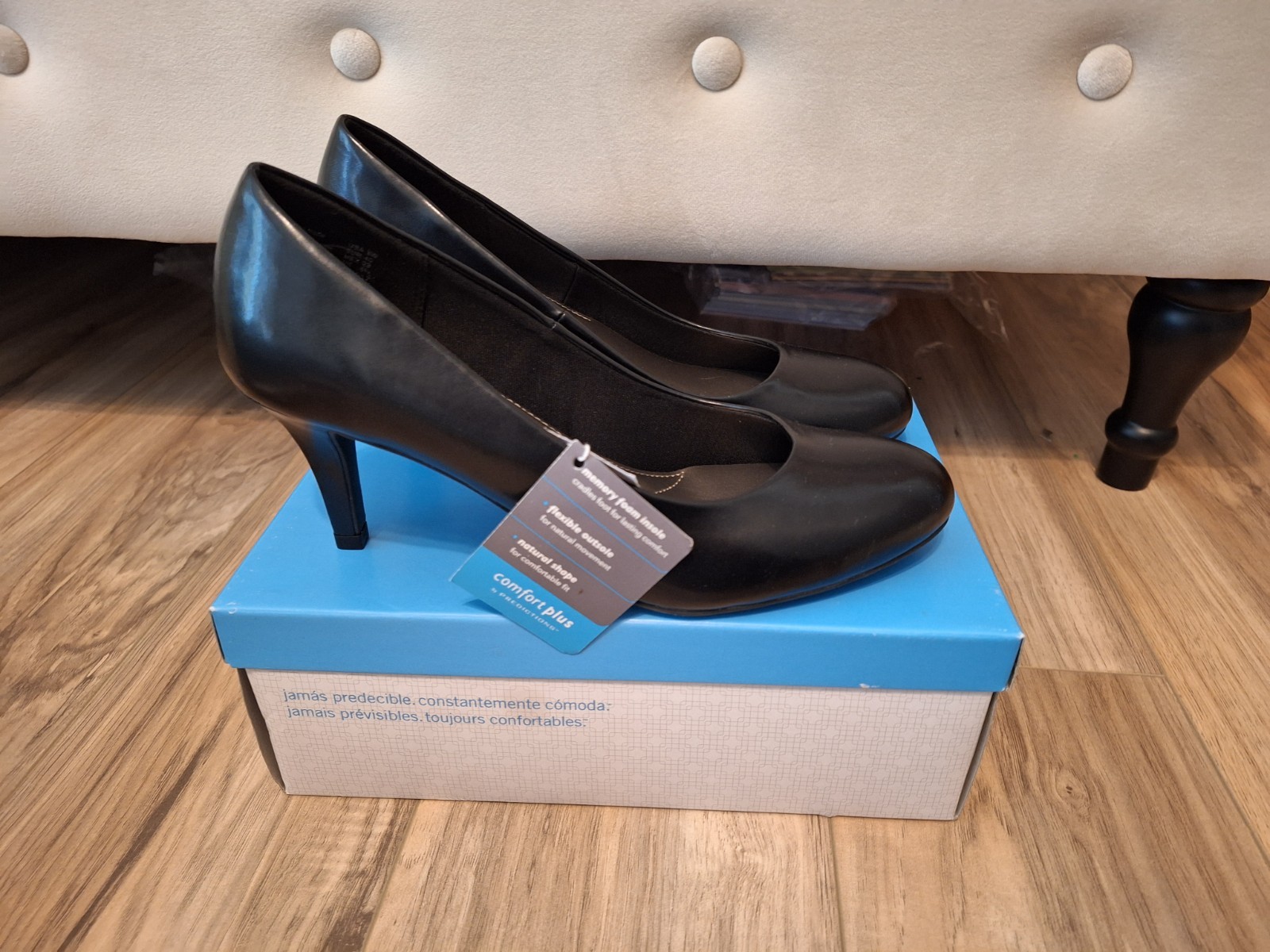 Comfort Plus Predictions Womens 3″ Heels Karmen Pumps Black 8W Wide Vintage Rare