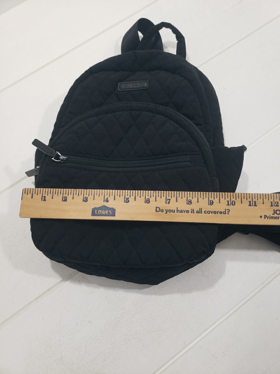 Vera Bradley Essential Compact Classic Black Quilted Backpack Everyday Use