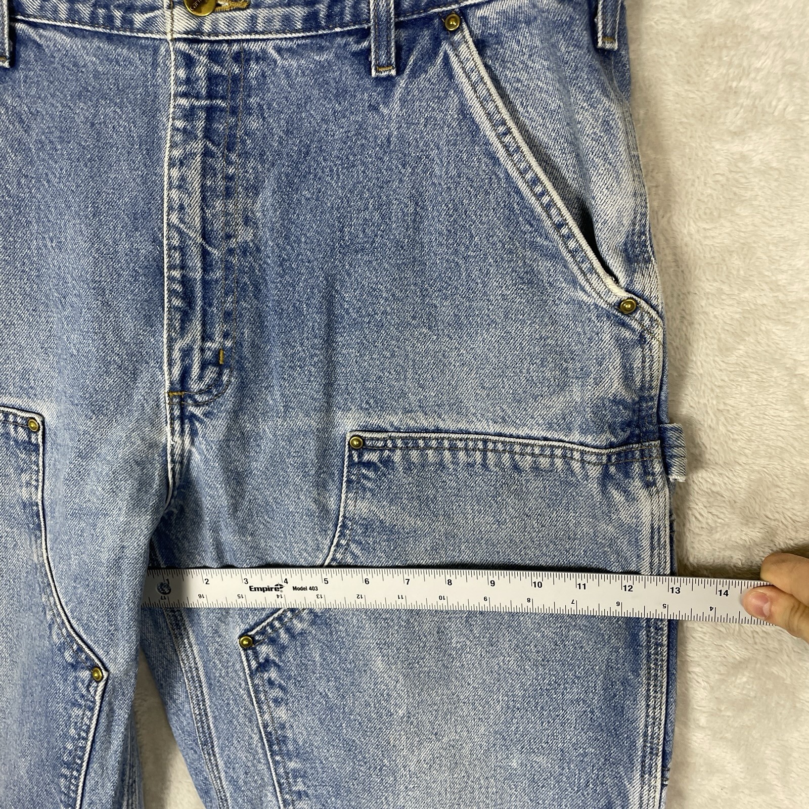 Vintage Carhartt Double Knee Jeans Mens 36×34 B73 DST Distressed Denim Pants