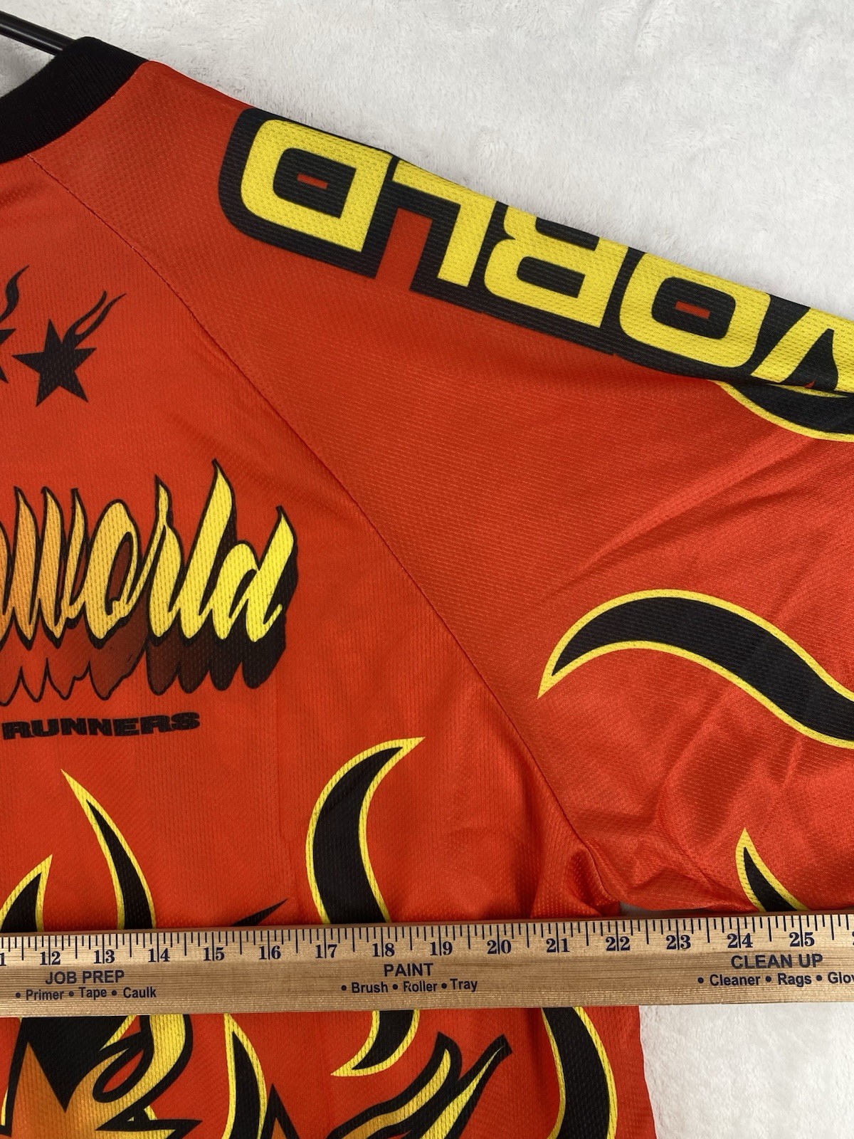 MNML Shirt Men’s Medium Red Underworld Moto Long Sleeve Flames Graphic $68