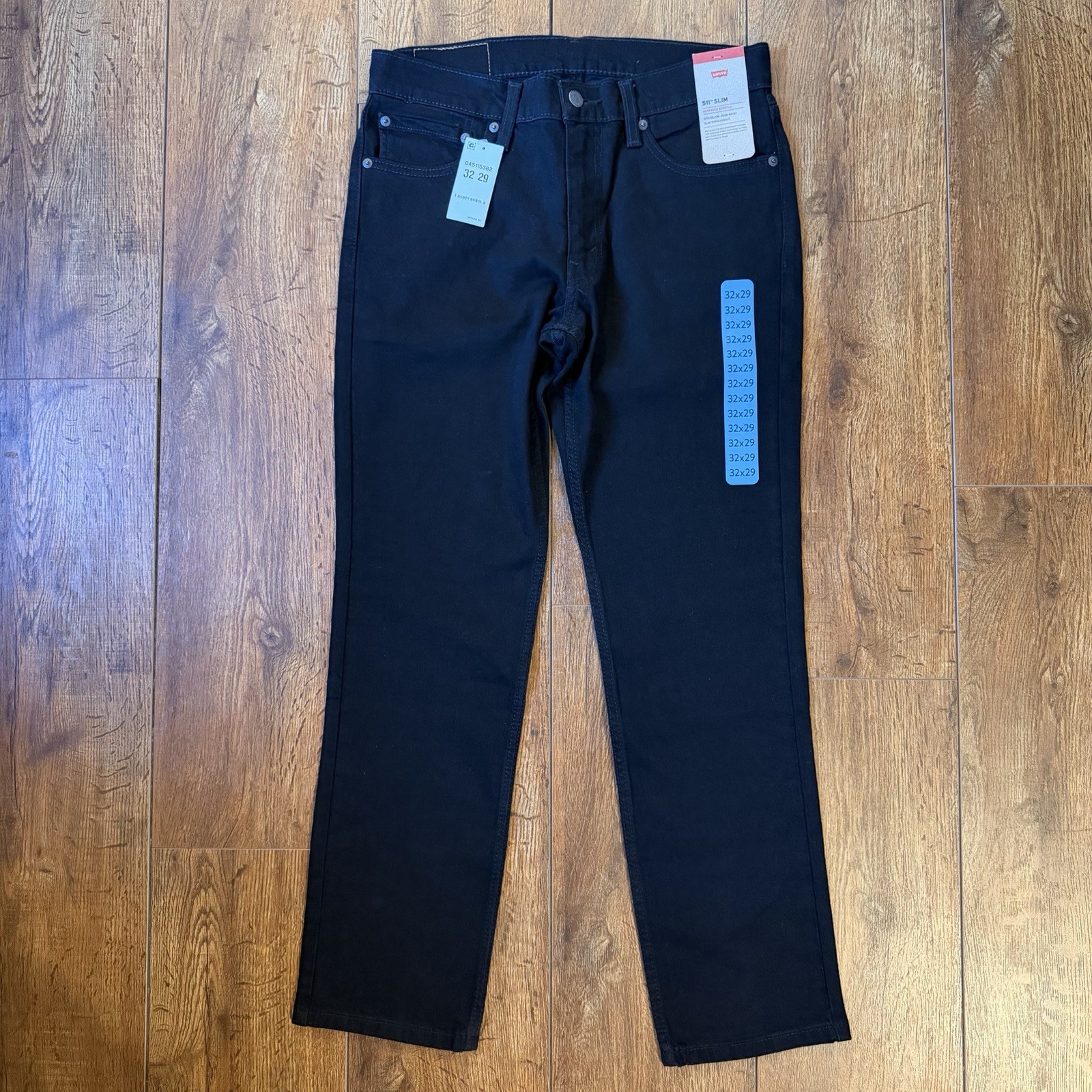 NWT Levi’s 511 Slim Fit Advanced Stretch Black Denim Casual Jeans Men’s 32 x 29