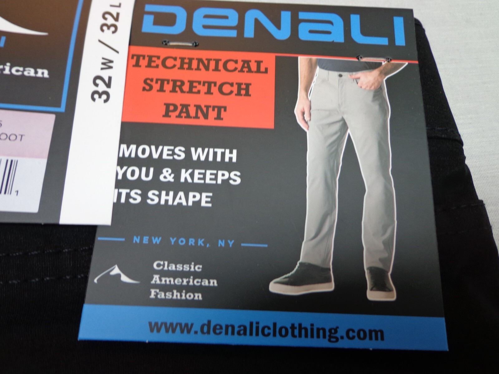 DENALI BLACK Soot Technical Stretch Pants NWT 32/32 MSRP $54