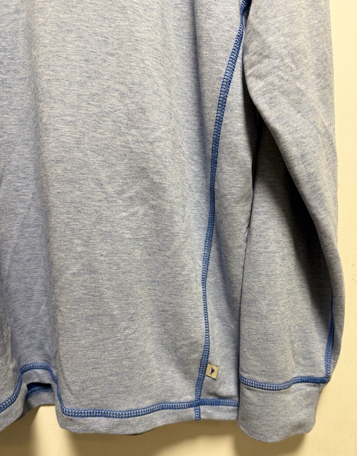 Tommy Bahama Mens Pullover Shirt M 1/4 Zip Long Sleeve Mock Collar Blue