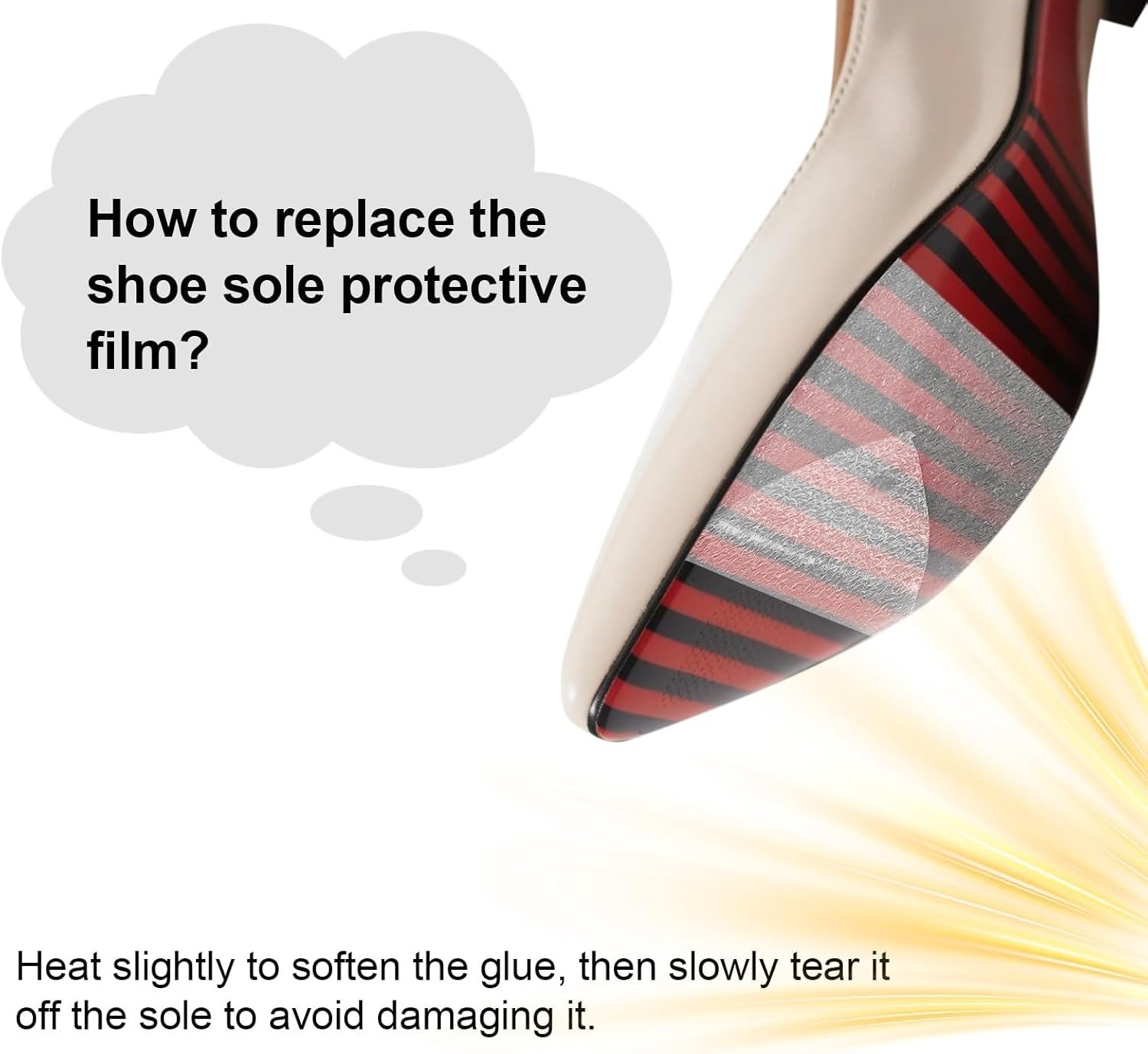 78 Inch Sole Protector for High Heel Shoes Anti-Slip Transparent Guard Sticke…