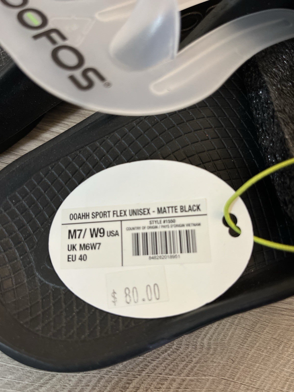OOFOS OOahh Sport Flex Unisex Matte Black Slides Men 7 Women 9 NEW
