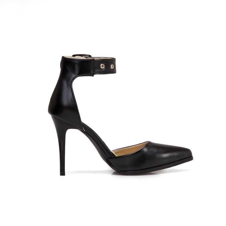 Women’s Pointed Toe High Stiletto Heel Ankle Strap Sandals Pump Dress Work Shoes