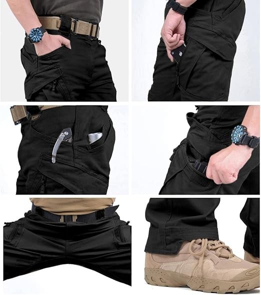 Men’s Tactical Cargo Pants Waterproof Multi Pockets Work Hiking Outdoor Stretch