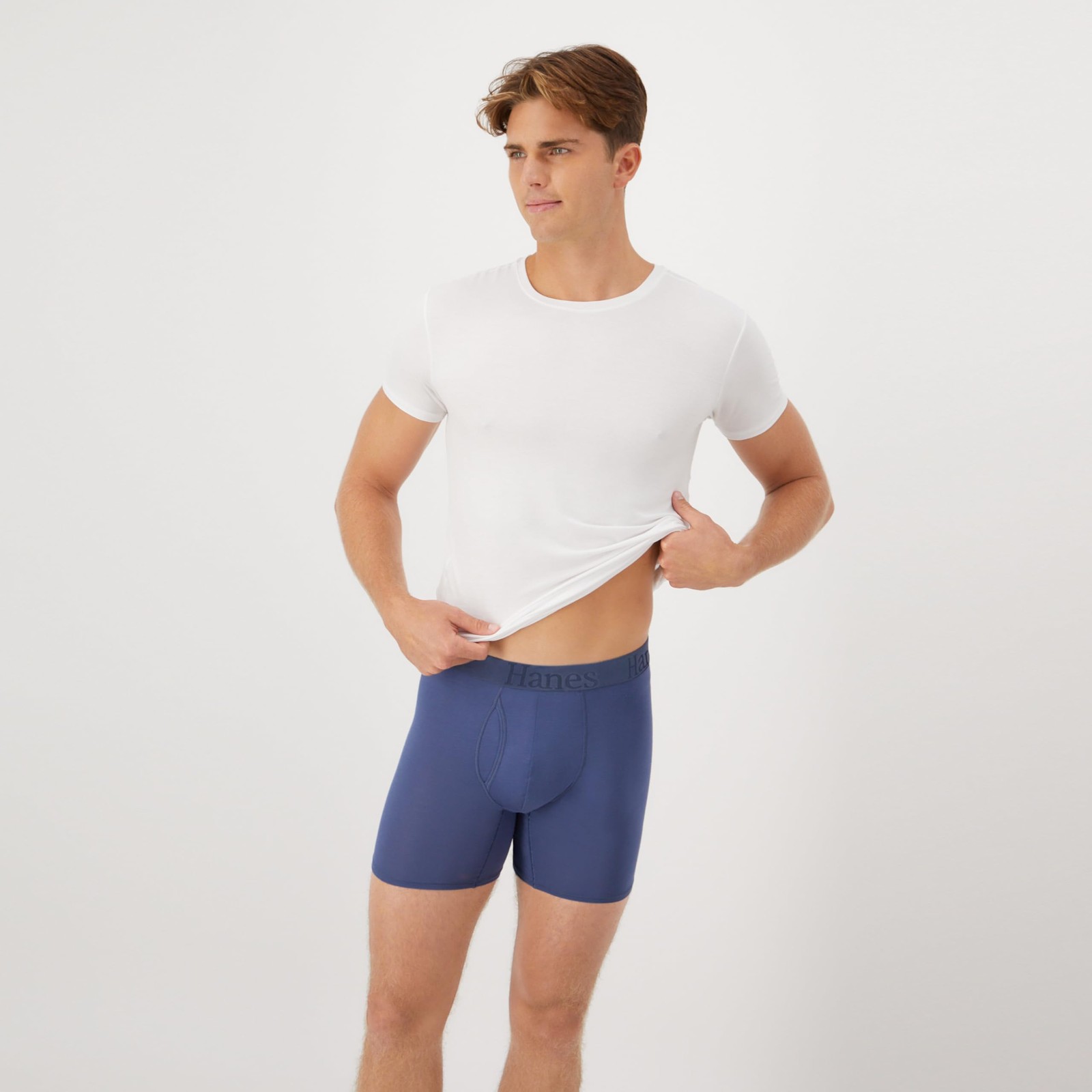Hanes Men’s Boxer Briefs Viscose from Bamboo Underwear Grey Green Navy Medium