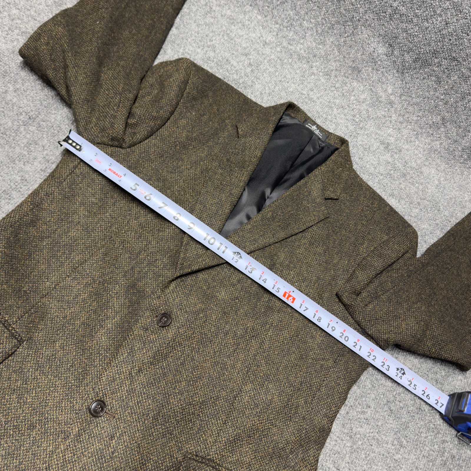 Barrington Tweed 100% Wool Sport Coat Blazer Jacket Men 42R Brown Nailhead