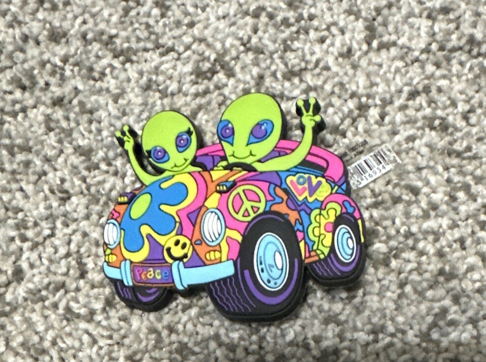 Lisa Frank Crocs JIBBITZ Colorful 2.25”x2” Aliens Zoomer & Zorbit Shoe Charm NWT