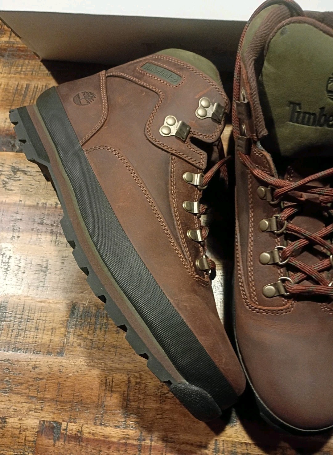 Mens Timberland Euro Hiker Mid Dk Brown Waterproof Prem Leath Hiking Boots Sz 13