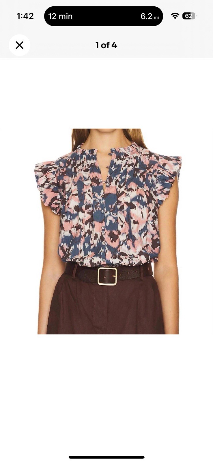 Cleobella Maritza Blouse Le Jules Print Size XS NWT