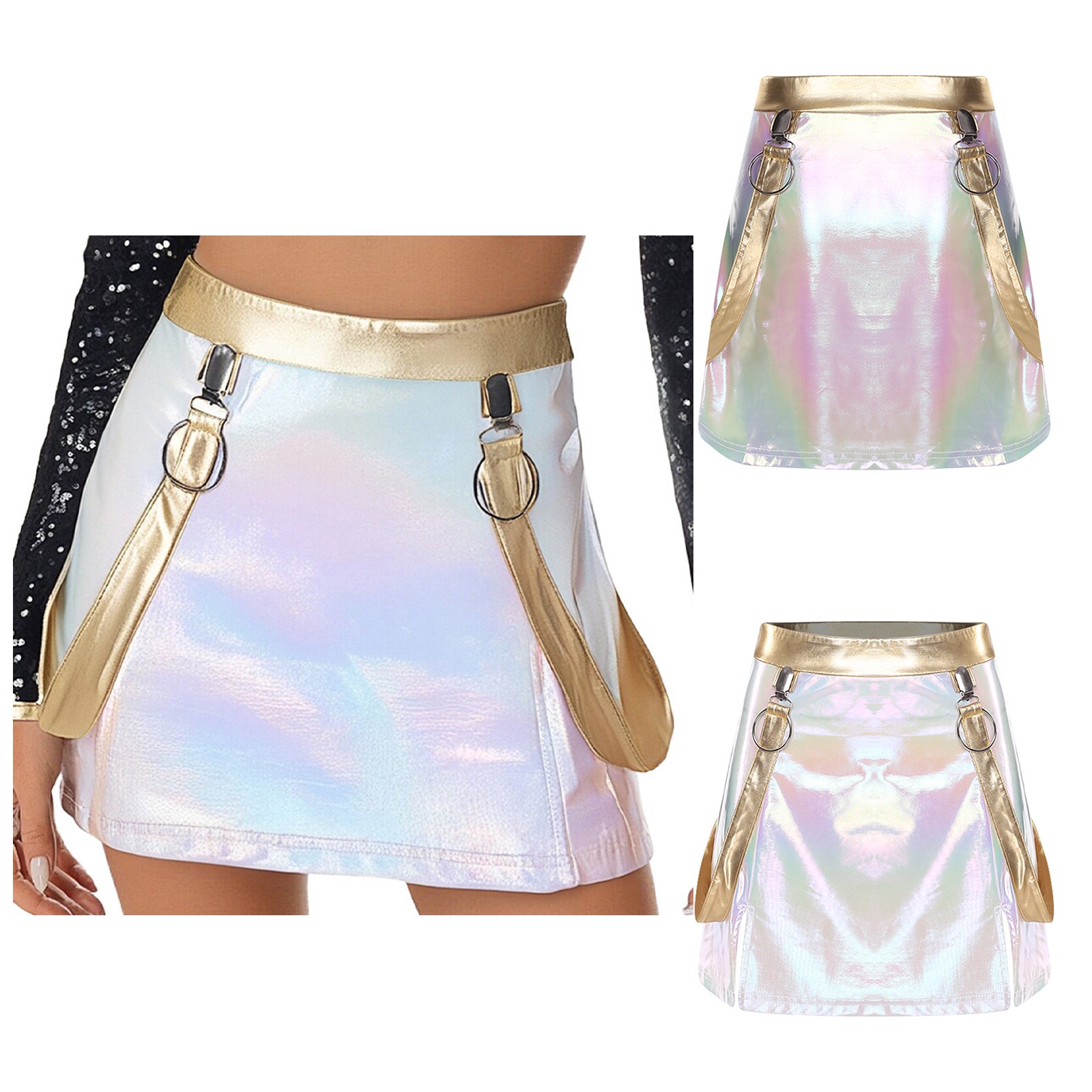 Women Miniskirts Ballroom Cosplay Jazz Carnivals Festival Costume Practice Rave